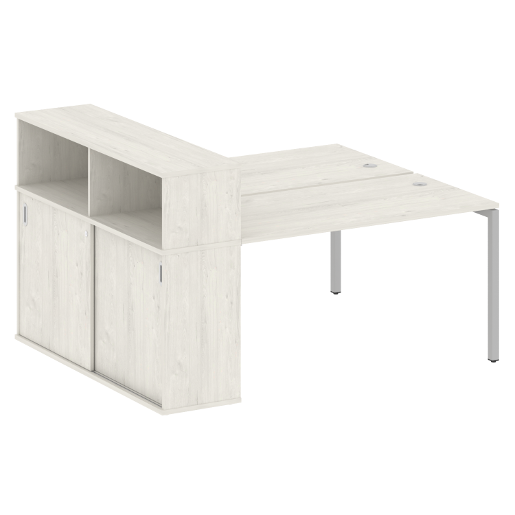 Metal System Quattro Рабочая станция с шкафом-купе на П-образном м/к 40БП.РС-СШК-2.3 Т Дуб Наварра/М