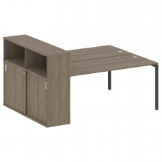 Metal System Quattro Рабочая станция с шкафом-купе на П-образном м/к 40БП.РС-СШК-2.4 Т Вяз Благородн