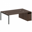 Metal System Quattro Рабочая станция с тумбой на П-образном м/к 50БП.РС-СТП-2.5 Венге Цаво/Металл Ан