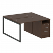 Metal System Quattro Рабочая станция с тумбой на О-образном м/к 40БО.РС-СТП-2.1 Венге Цаво/Металл Ан