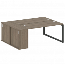 Metal System Quattro Рабочая станция с шкафом-купе на О-образном м/к 50БО.РС-СШК-1.4 Т Вяз Благородн