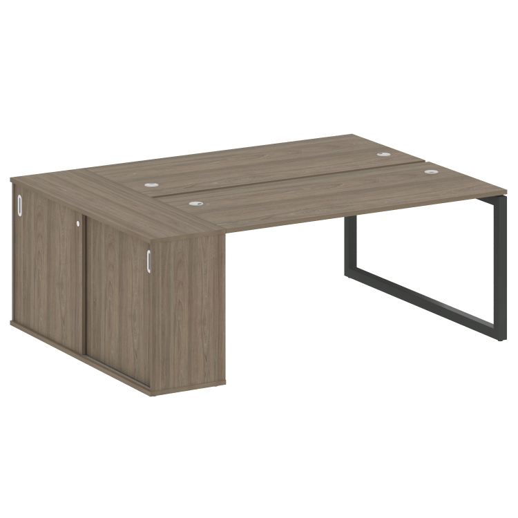 Metal System Quattro Рабочая станция с шкафом-купе на О-образном м/к 50БО.РС-СШК-1.4 Т Вяз Благородн