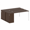 Metal System Quattro Рабочая станция с шкафом-купе на П-образном м/к 40БП.РС-СШК-1.3 Т Венге Цаво/Ме