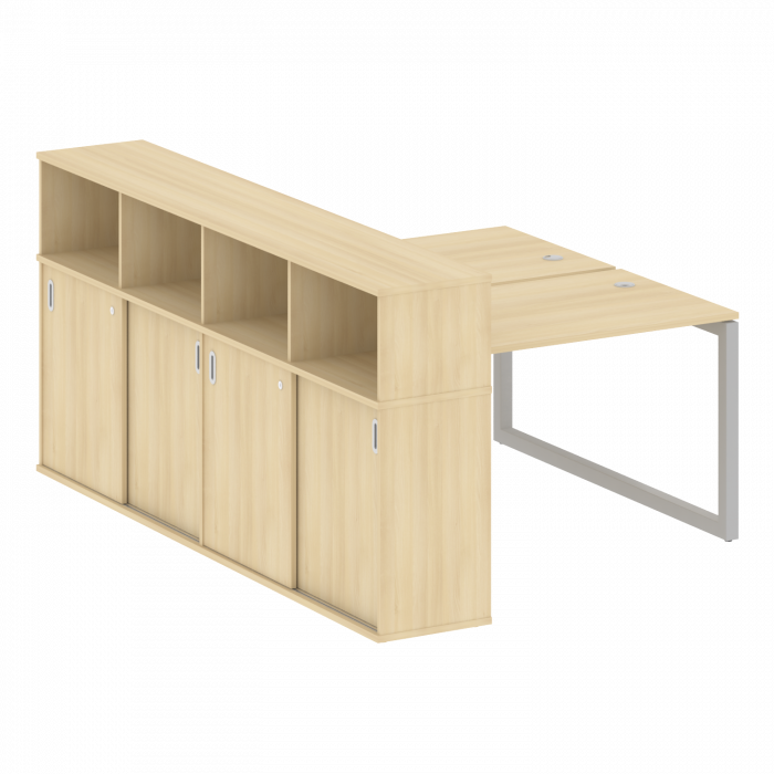 Metal System Quattro Рабочая станция с шкафом-купе на О-образном м/к 50БО.РС-СШК-4.2 Т Акация Лорка/