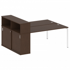 Metal System Quattro Рабочая станция с шкафом-купе на П-образном м/к 40БП.РС-СШК-2.4 Т Венге Цаво/Ме