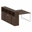 Metal System Quattro Рабочая станция с шкафом-купе на О-образном м/к 50БО.РС-СШК-4.3 Т Венге Цаво/Ме