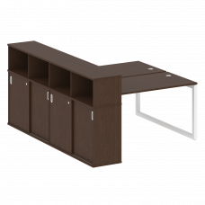 Metal System Quattro Рабочая станция с шкафом-купе на О-образном м/к 50БО.РС-СШК-4.3 Т Венге Цаво/Ме