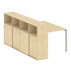 Metal System Quattro Рабочая станция с шкафом-купе на П-образном м/к 40БП.РС-СШК-4.1 Т Акация Лорка/