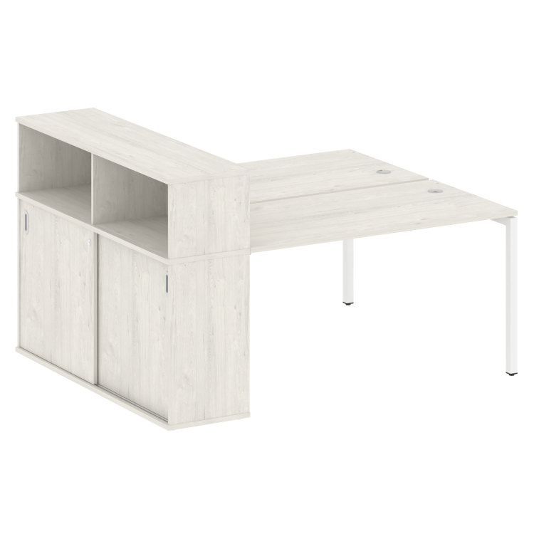 Metal System Quattro Рабочая станция с шкафом-купе на П-образном м/к 40БП.РС-СШК-2.3 Т Дуб Наварра/М