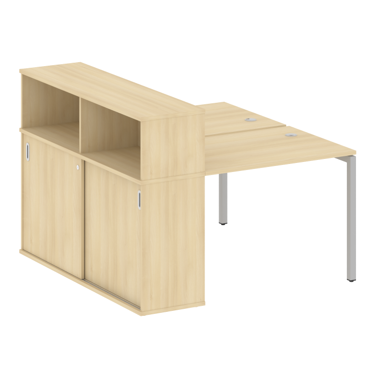 Metal System Quattro Рабочая станция с шкафом-купе на П-образном м/к 40БП.РС-СШК-2.1 Т Акация Лорка/