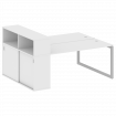 Metal System Quattro Рабочая станция с шкафом-купе на О-образном м/к 50БО.РС-СШК-2.4 Т Белый/Металл