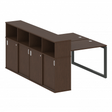 Metal System Quattro Рабочая станция с шкафом-купе на О-образном м/к 50БО.РС-СШК-4.2 Т Венге Цаво/Ме