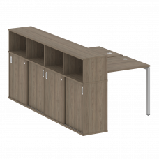 Metal System Quattro Рабочая станция с шкафом-купе на П-образном м/к 40БП.РС-СШК-4.1 Т Вяз Благородн