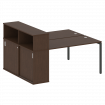 Metal System Quattro Рабочая станция с шкафом-купе на П-образном м/к 40БП.РС-СШК-2.3 Т Венге Цаво/Ме