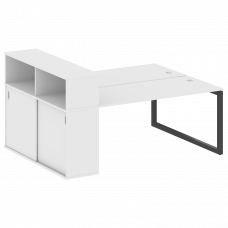 Metal System Quattro Рабочая станция с шкафом-купе на О-образном м/к 50БО.РС-СШК-2.4 Т Белый/Металл