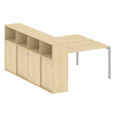 Metal System Quattro Рабочая станция с шкафом-купе на П-образном м/к 40БП.РС-СШК-4.3 Т Акация Лорка/