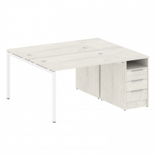 Metal System Quattro Рабочая станция с тумбой на П-образном м/к 40БП.РС-СТП-2.2 Дуб Наварра/Металл Б