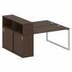 Metal System Quattro Рабочая станция с шкафом-купе на О-образном м/к 40БО.РС-СШК-2.3 Т Венге Цаво/Ме