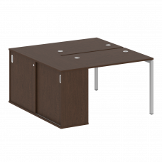 Metal System Quattro Рабочая станция с шкафом-купе на П-образном м/к 40БП.РС-СШК-1.1 Т Венге Цаво/Ме