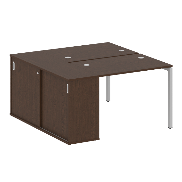 Metal System Quattro Рабочая станция с шкафом-купе на П-образном м/к 40БП.РС-СШК-1.1 Т Венге Цаво/Ме