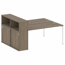 Metal System Quattro Рабочая станция с шкафом-купе на П-образном м/к 40БП.РС-СШК-2.4 Т Вяз Благородн