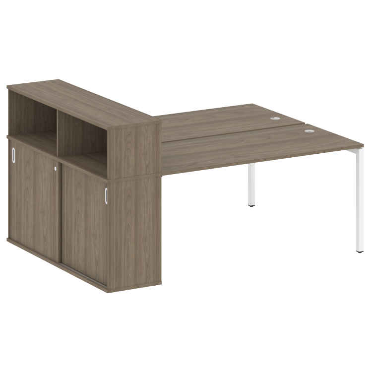 Metal System Quattro Рабочая станция с шкафом-купе на П-образном м/к 40БП.РС-СШК-2.4 Т Вяз Благородн