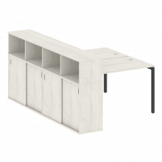 Metal System Quattro Рабочая станция с шкафом-купе на П-образном м/к 40БП.РС-СШК-4.2 Т Дуб Наварра/М