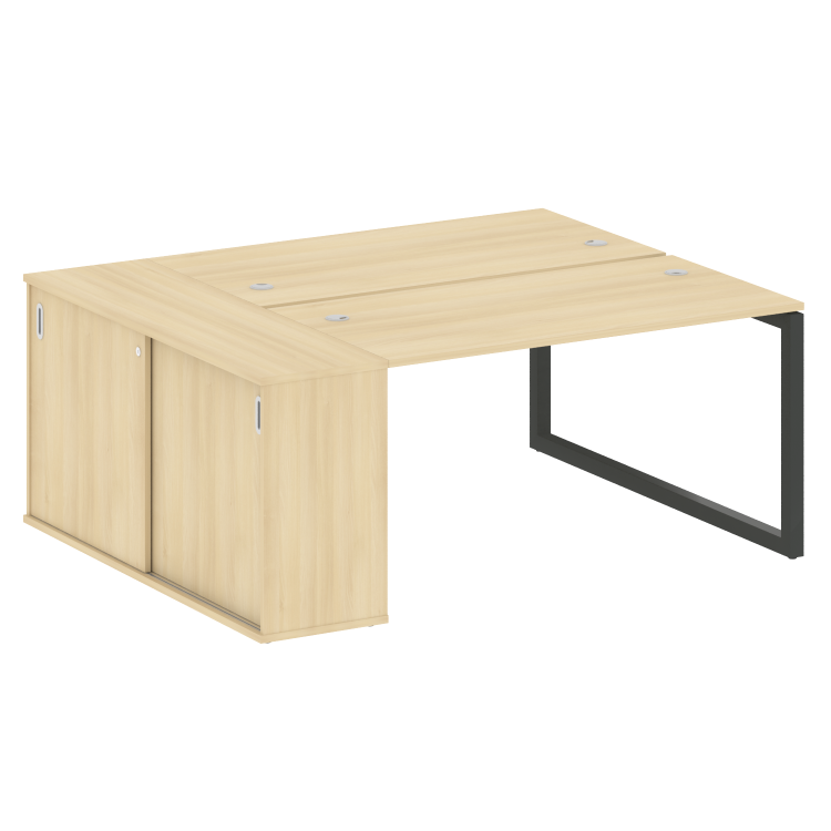 Metal System Quattro Рабочая станция с шкафом-купе на О-образном м/к 50БО.РС-СШК-1.3 Т Акация Лорка/