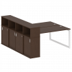 Metal System Quattro Рабочая станция с шкафом-купе на О-образном м/к 50БО.РС-СШК-4.4 Т Венге Цаво/Ме