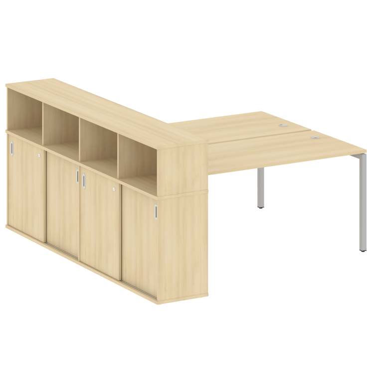 Metal System Quattro Рабочая станция с шкафом-купе на П-образном м/к 40БП.РС-СШК-4.4 Т Акация Лорка/