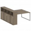 Metal System Quattro Рабочая станция с шкафом-купе на О-образном м/к 50БО.РС-СШК-4.4 Т Вяз Благородн