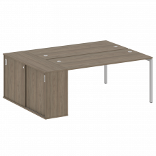 Metal System Quattro Рабочая станция с шкафом-купе на П-образном м/к 40БП.РС-СШК-1.4 Т Вяз Благородн