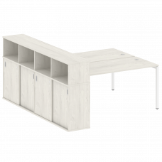 Metal System Quattro Рабочая станция с шкафом-купе на П-образном м/к 40БП.РС-СШК-4.4 Т Дуб Наварра/М