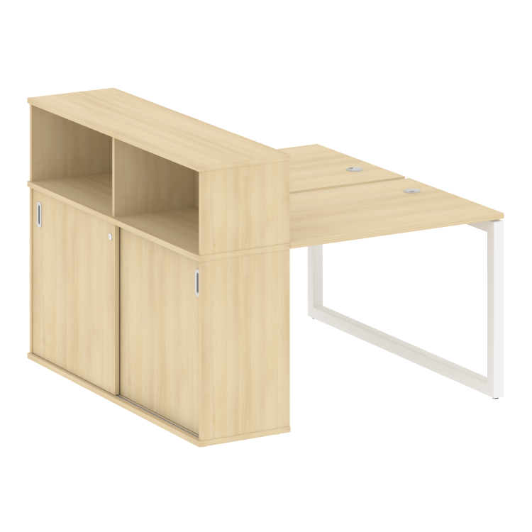 Metal System Quattro Рабочая станция с шкафом-купе на О-образном м/к 50БО.РС-СШК-2.1 Т Акация Лорка/