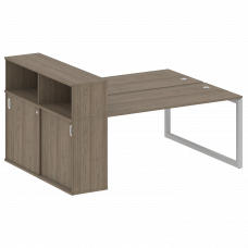 Metal System Quattro Рабочая станция с шкафом-купе на О-образном м/к 50БО.РС-СШК-2.4 Т Вяз Благородн