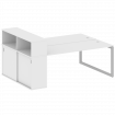 Metal System Quattro Рабочая станция с шкафом-купе на О-образном м/к 50БО.РС-СШК-2.5 Т Белый/Металл