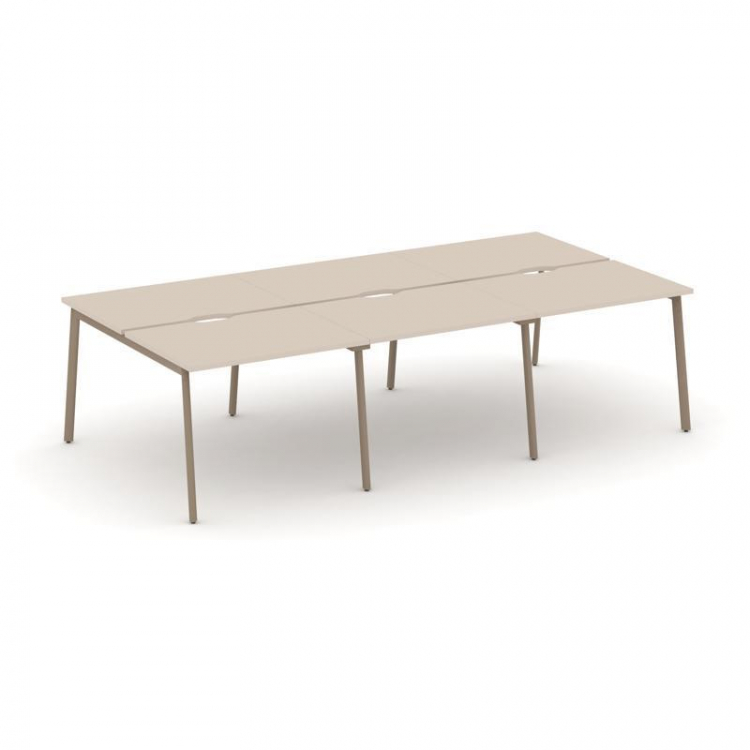 Estetica Рабочая станция 6 мест ES.D.RS-6.1-VP Капучино/Металл Латте 2940*1500*750