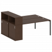 Metal System Quattro Рабочая станция с шкафом-купе на П-образном м/к 40БП.РС-СШК-2.4 Т Венге Цаво/Ме