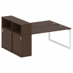 Metal System Quattro Рабочая станция с шкафом-купе на О-образном м/к 50БО.РС-СШК-2.4 Т Венге Цаво/Ме