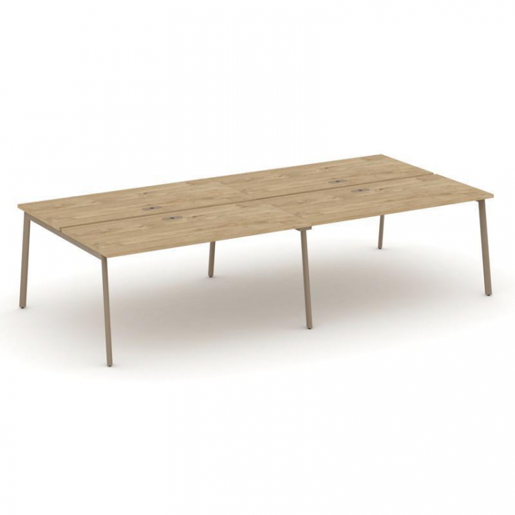 Estetica Рабочая станция 4 места ES.D.RS-4.4-LP Тиквуд Светлый/Металл Латте 3160*1500*750