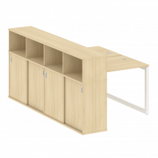 Metal System Quattro Рабочая станция с шкафом-купе на О-образном м/к 50БО.РС-СШК-4.1 Т Акация Лорка/