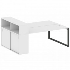 Metal System Quattro Рабочая станция с шкафом-купе на О-образном м/к 50БО.РС-СШК-2.5 Т Белый/Металл