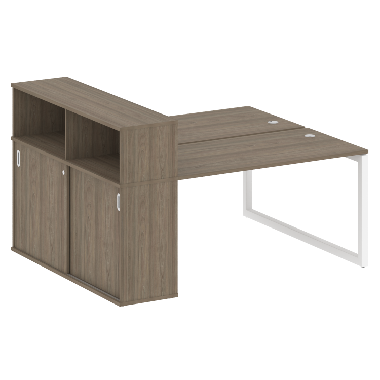 Metal System Quattro Рабочая станция с шкафом-купе на О-образном м/к 50БО.РС-СШК-2.3 Т Вяз Благородн