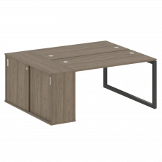 Metal System Quattro Рабочая станция с шкафом-купе на О-образном м/к 50БО.РС-СШК-1.3 Т Вяз Благородн