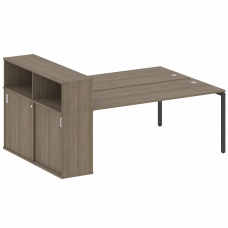 Metal System Quattro Рабочая станция с шкафом-купе на П-образном м/к 40БП.РС-СШК-2.5 Т Вяз Благородн