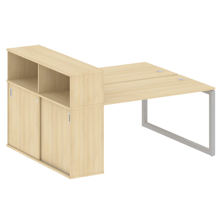 Metal System Quattro Рабочая станция с шкафом-купе на О-образном м/к 50БО.РС-СШК-2.3 Т Акация Лорка/