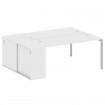 Metal System Quattro Рабочая станция с шкафом-купе на П-образном м/к 40БП.РС-СШК-1.4 Т Белый/Металл