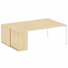 Metal System Quattro Рабочая станция с шкафом-купе на П-образном м/к 40БП.РС-СШК-1.5 Т Акация Лорка/