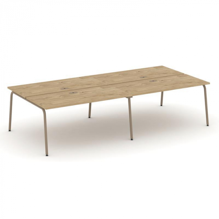 Estetica Рабочая станция 4 места ES.D.RS-4.4-LK Тиквуд Светлый/Металл Латте 3160*1500*750