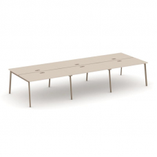 Estetica Рабочая станция 6 мест ES.D.RS-6.3-LP Капучино/Металл Латте 4140*1500*750